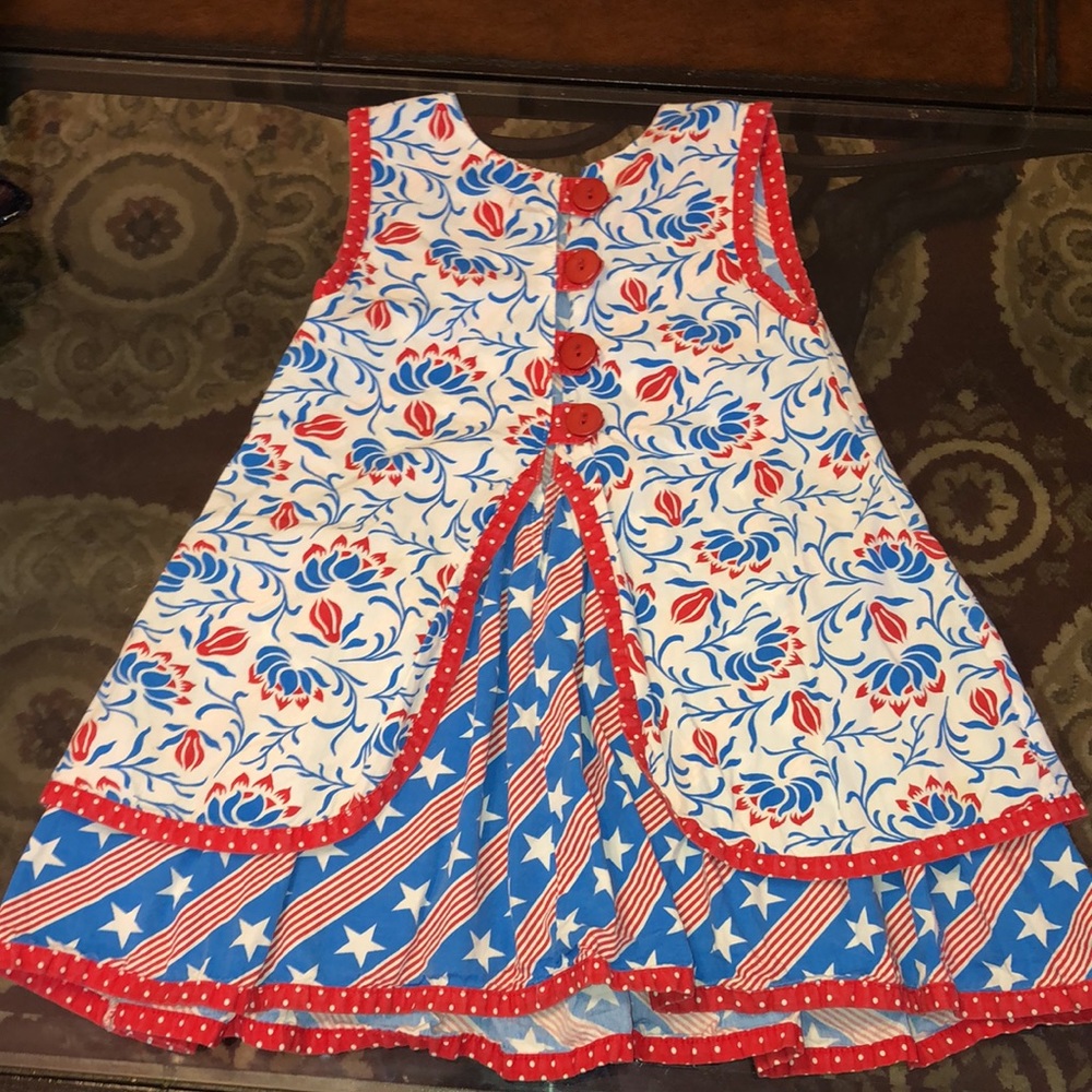 Jelly the Pug Fourth of July inspired girls dress - Picture 5 of 5